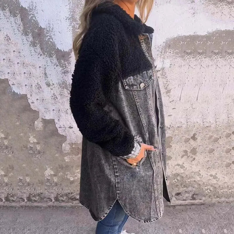 Charlotte - Denim Sherpa Jacket