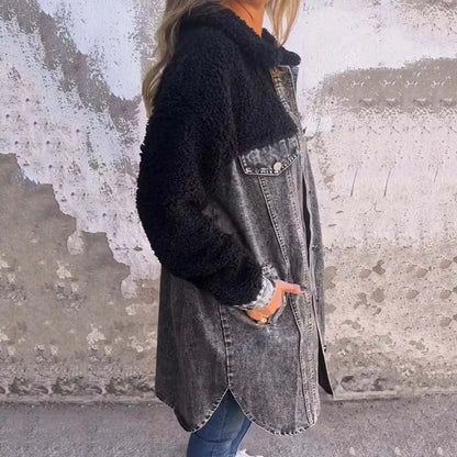 Charlotte - Denim Sherpa Jacket